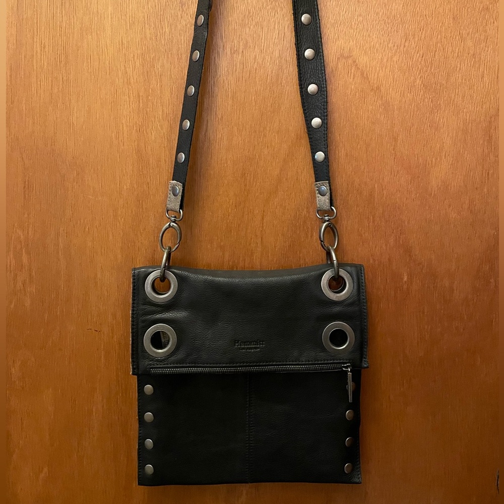 Hammitt Montana reversible L black/pewter. Great shape, buttery leather!